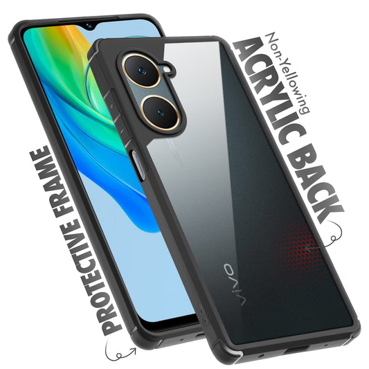Silicone Border Transparent Back Cover for Vivo Y18E