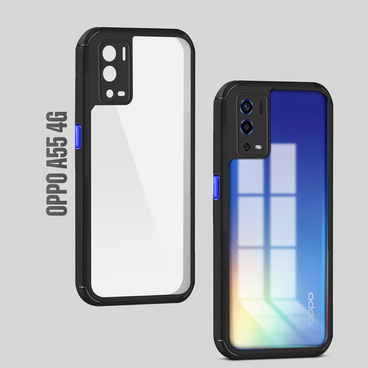 Silicone Border Transparent Back Cover for Oppo A55 4G