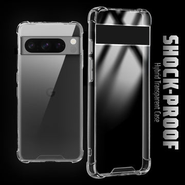 Transparent Shockproof Phone Back Cover Case With Raised Edges For Google Pixel 8 Pro