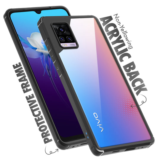 Silicone Border Transparent Back Cover for Vivo V20