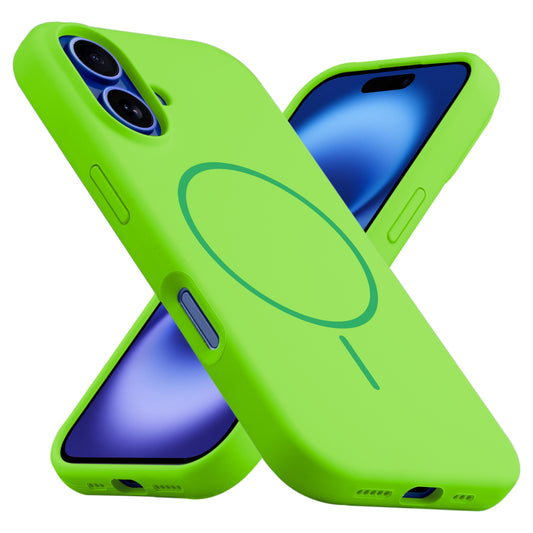 Liquid Silicon With Microfiber Lining Back Case For Apple iPhone 16 Plus (MagSafe Compatible)