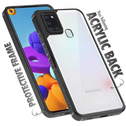 Silicone Border Transparent Back Cover for Samsung A21S