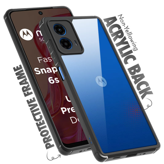 Silicone Border Transparent Back Cover for Motorola Moto G45 5G
