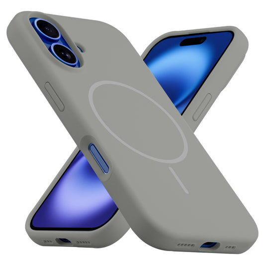 Liquid Silicon With Microfiber Lining Back Case For Apple iPhone 16 Plus (MagSafe Compatible)