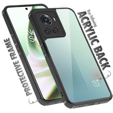 Silicone Frame Transparent Hard Back Cover for OnePlus 10R 5G