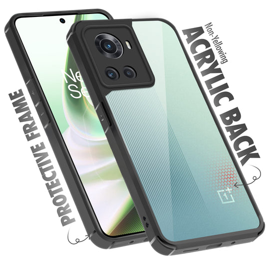 Silicone Frame Transparent Hard Back Cover for OnePlus 10R 5G