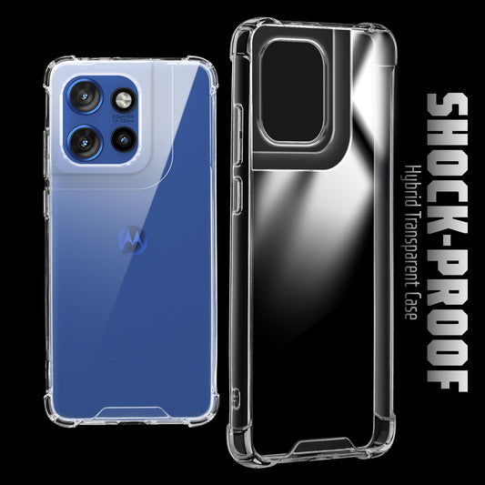 Shockproof Hybrid Transparent Phone Case For Motorola Moto Edge 50 Neo 5G with Hard Back and Soft Bumper for Maximum Protection