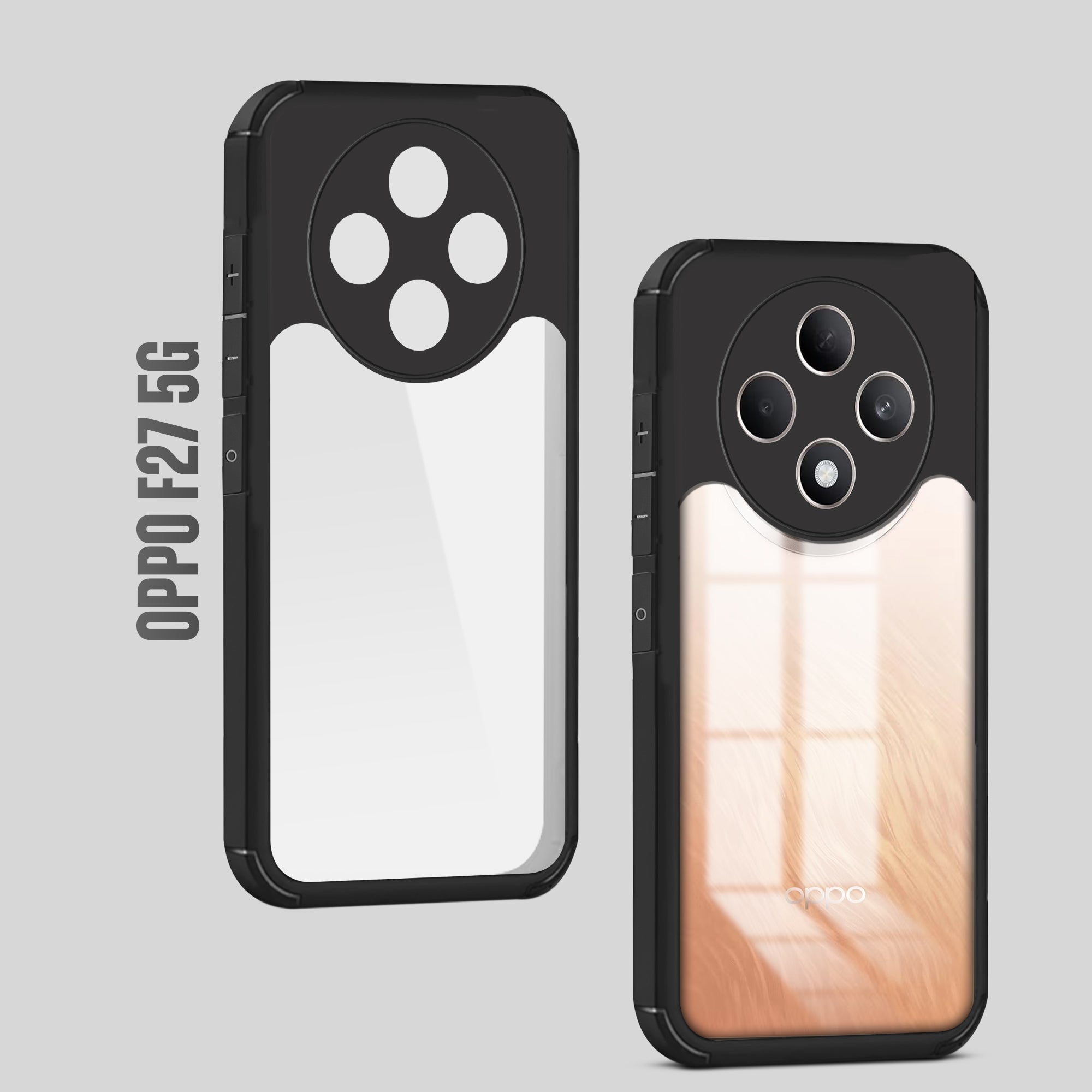 Silicone Border Transparent Back Cover for Oppo F27 5G