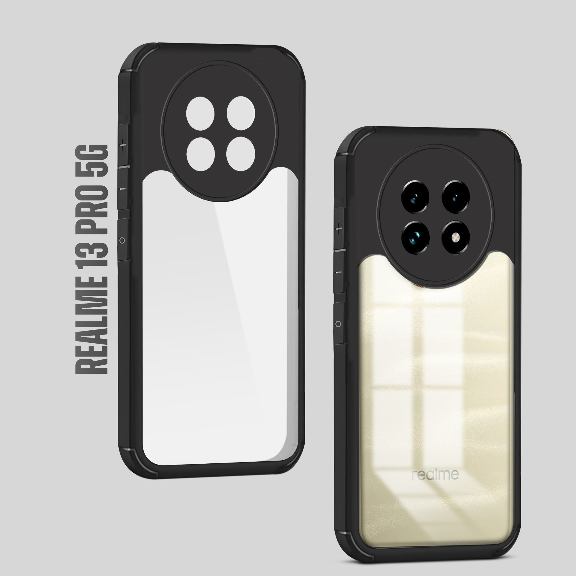 Silicone Border Transparent Back Cover for Realme 13 Pro 5G