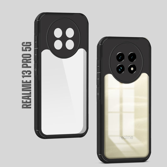 Silicone Border Transparent Back Cover for Realme 13 Pro 5G