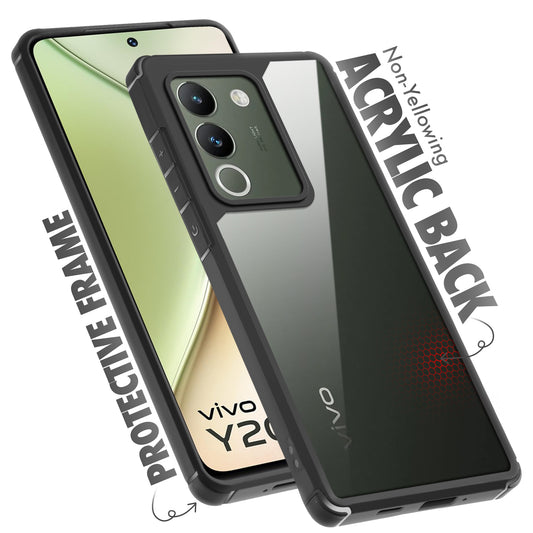 Silicone Frame Transparent Hard Back Cover for Vivo Y200 5G