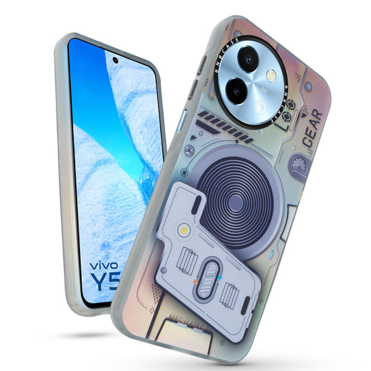 Colorful Reflective Circuit Prints Hard Back Protector Case For Vivo Y58 5G