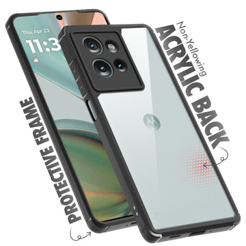 Silicone Border Transparent Back Cover for Motorola G75 5G