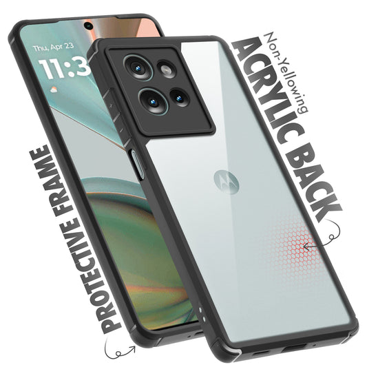 Silicone Border Transparent Back Cover for Motorola G75 5G