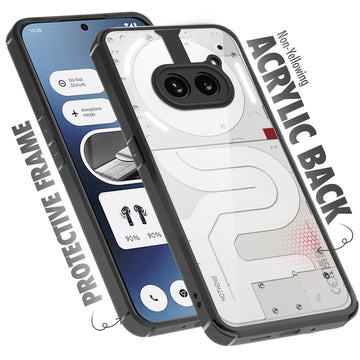 Silicone Frame Transparent Hard Back Cover for Nothing Phone 2A Plus