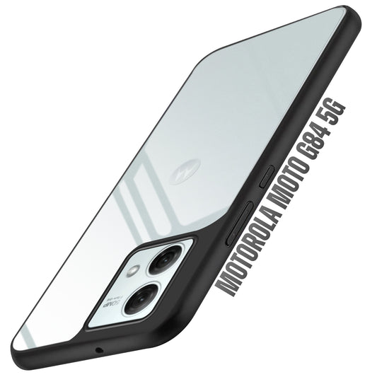 Premium Silicon Soft Framed Case with Clear Back Cover For Motorola Moto G84 5G