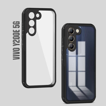 Silicone Frame Transparent Hard Back Cover for Vivo Y200e 5G