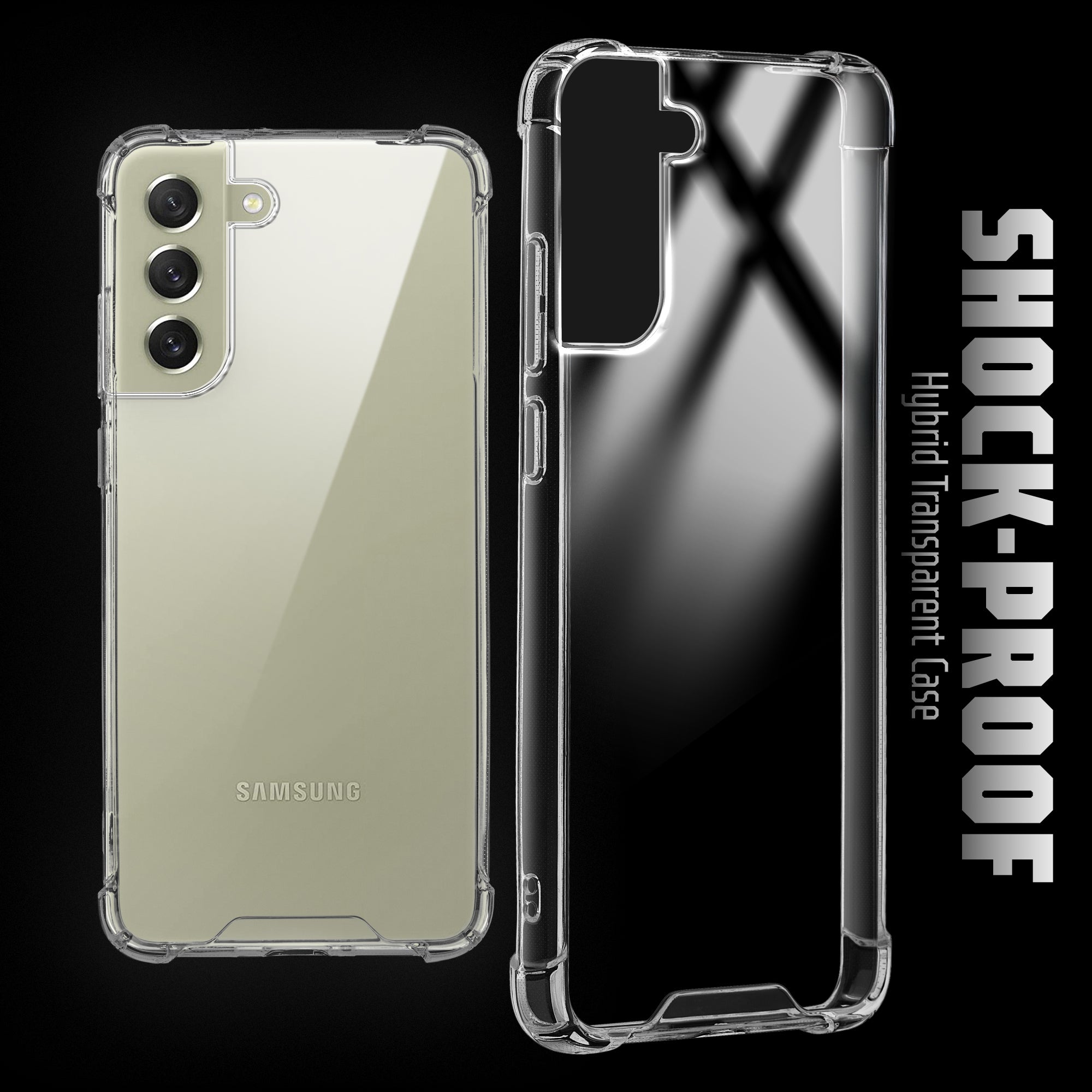 Transparent Shockproof Phone Back Cover Case With Raised Edges For Samsung S21 FE 5G