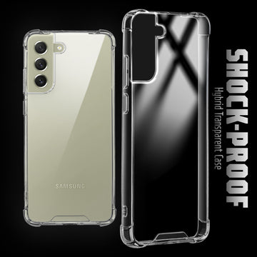 Transparent Shockproof Phone Back Cover Case With Raised Edges For Samsung S21 FE 5G