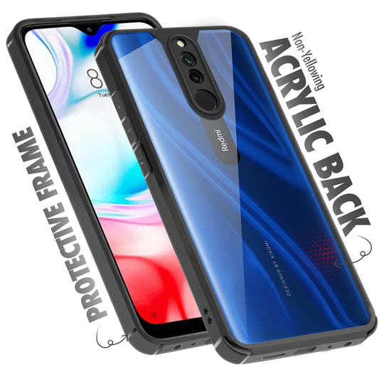 Silicone Frame Transparent Hard Back Cover for Redmi 8