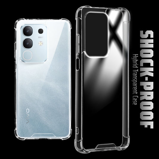 Transparent Shockproof Phone Back Cover Case With Raised Edges For Vivo T4x 5G
