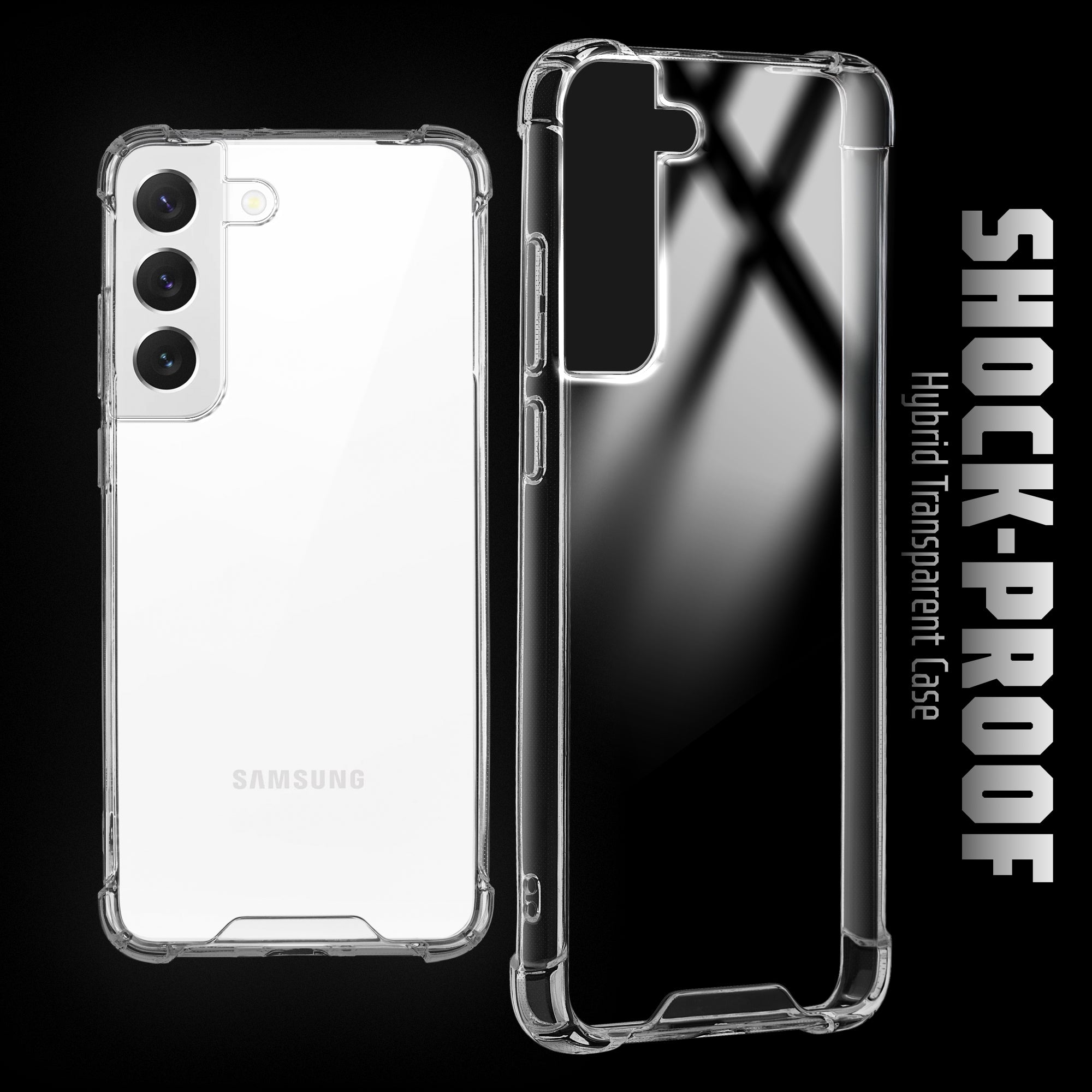Transparent Shockproof Phone Back Cover Case With Raised Edges For Samsung S22 5G