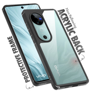 Silicone Border Transparent Back Cover for Vivo V40 5G