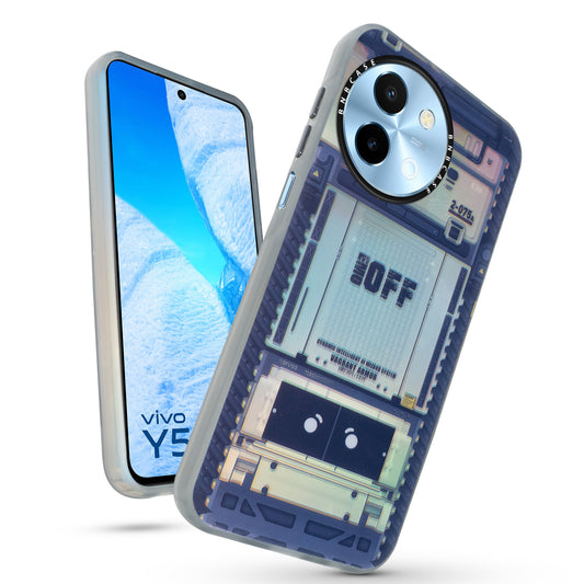Colorful Reflective Circuit Prints Hard Back Protector Case For Vivo Y58 5G