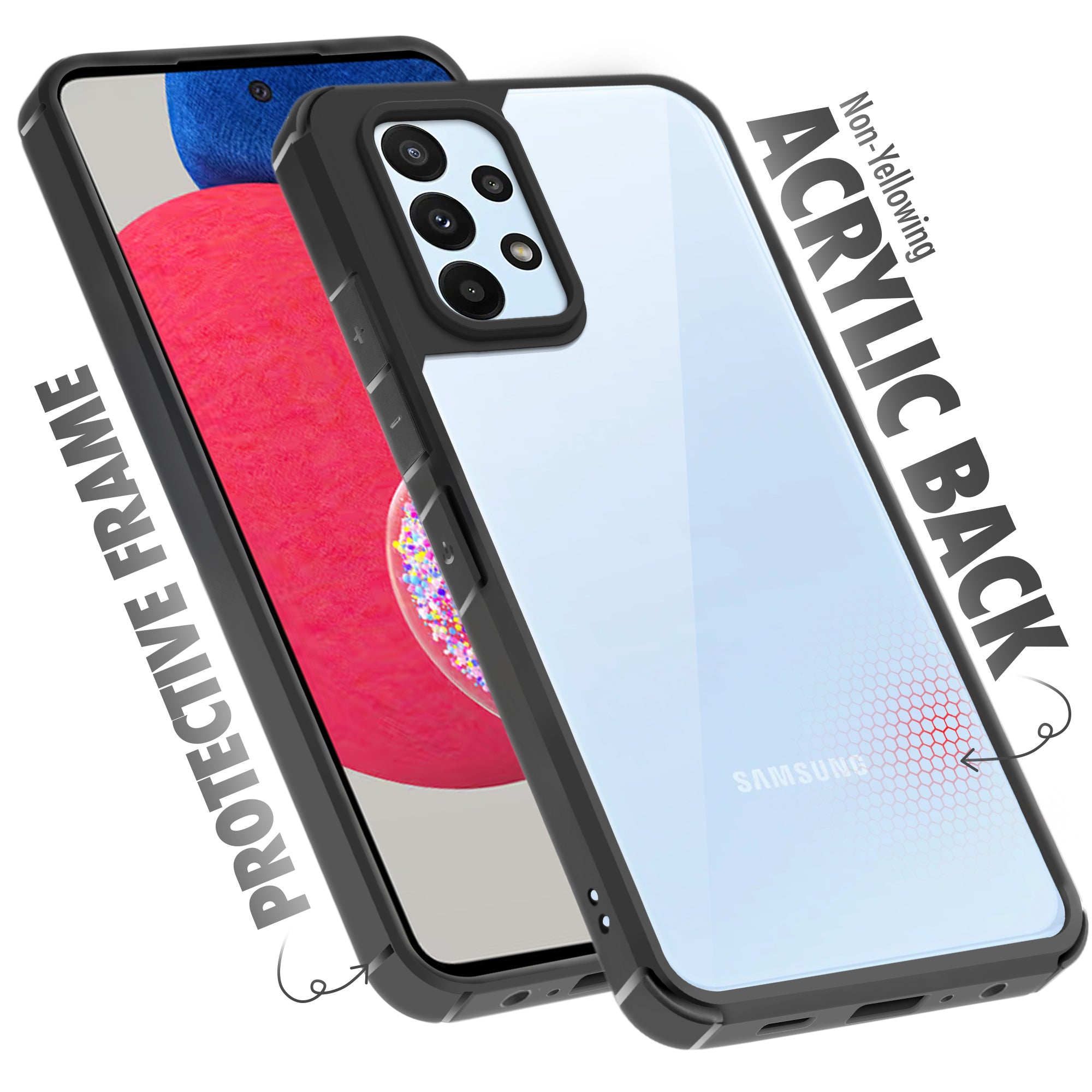 Silicone Border Transparent Back Cover for Samsung A52s 5G