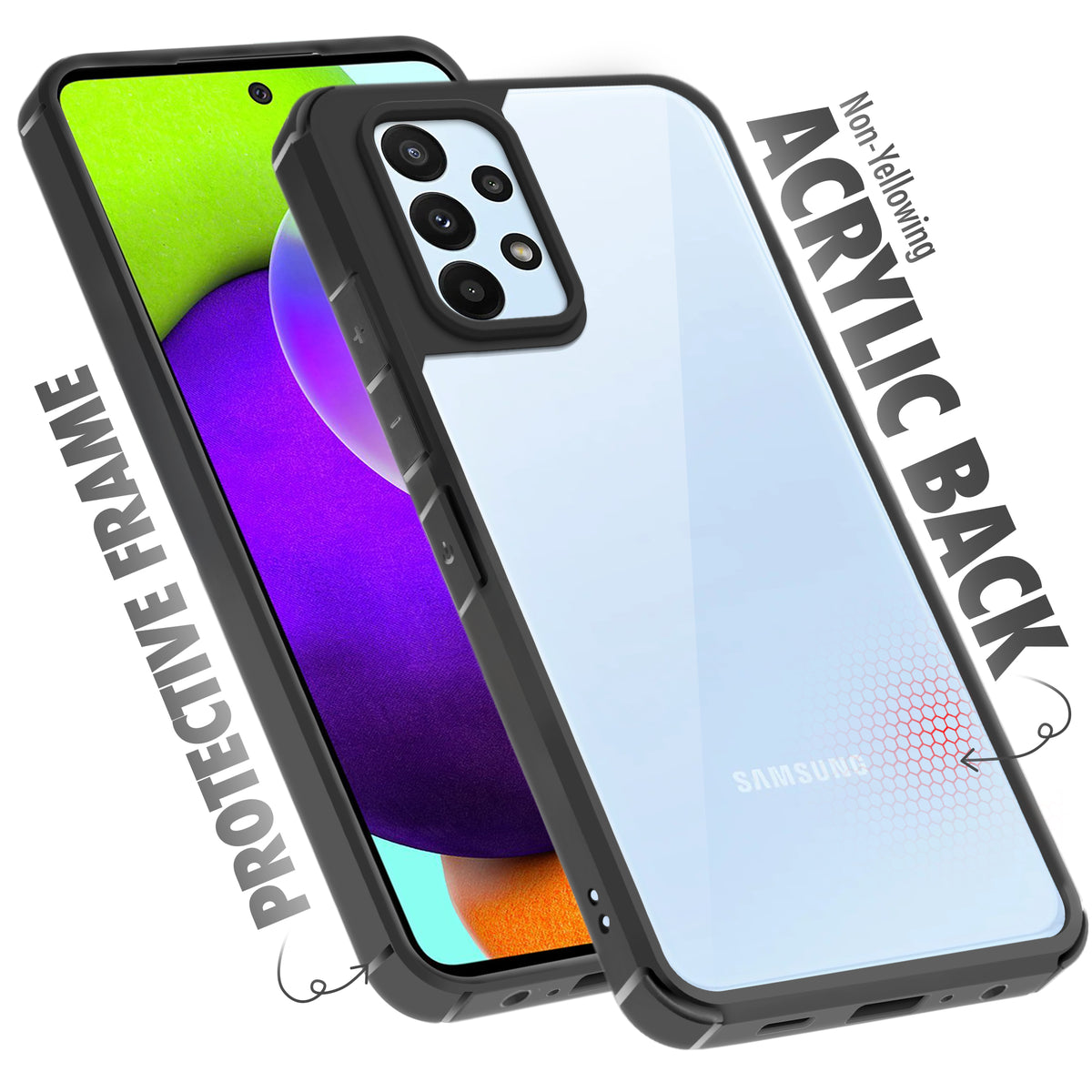 Silicone Border Transparent Back Cover for Samsung A52 4G