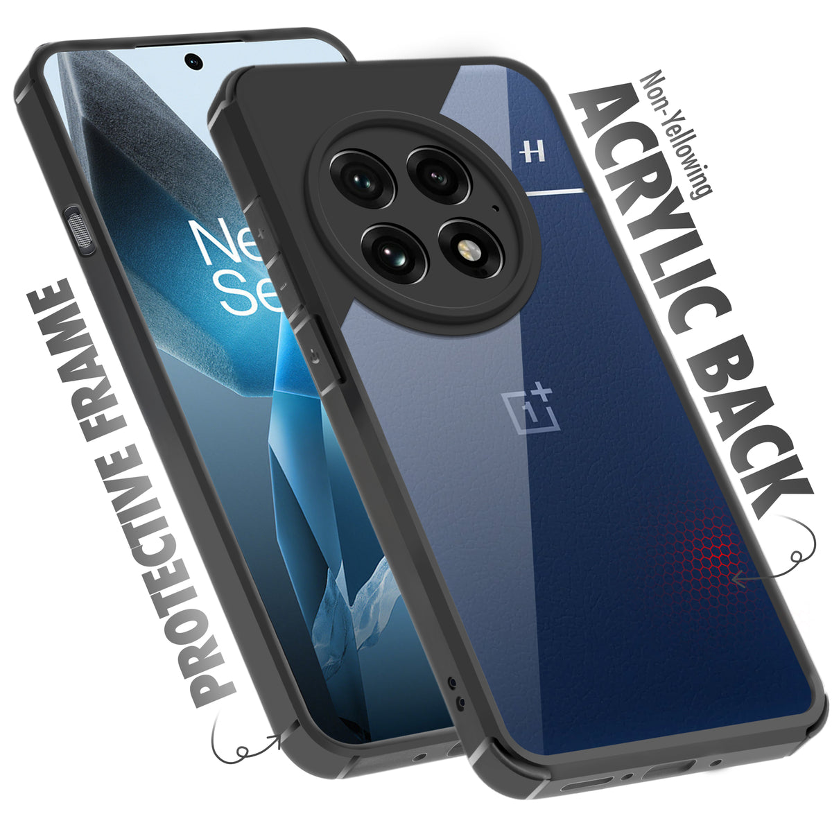 Silicone Border Transparent Back Cover for OnePlus 13 5G