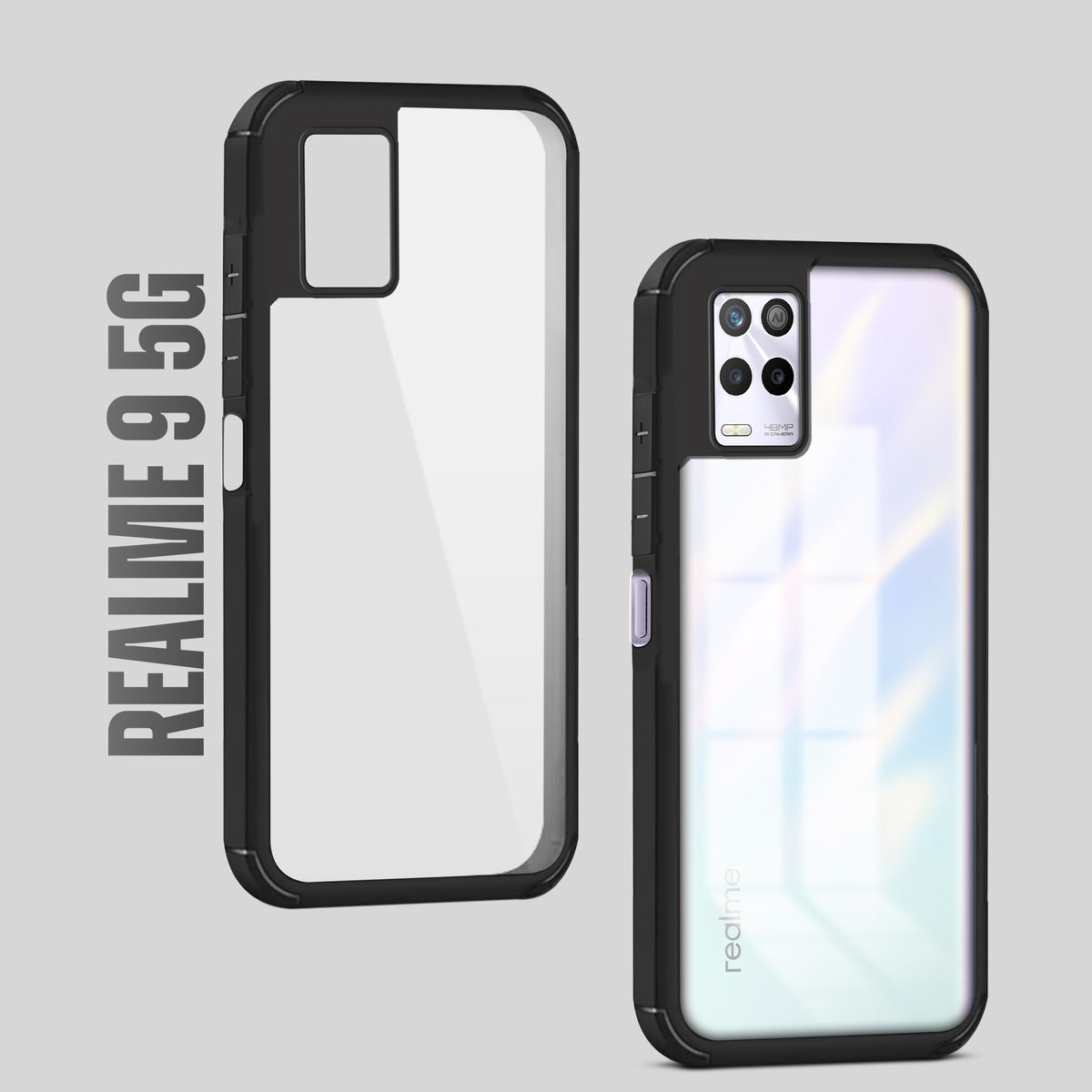 Silicone Frame Transparent Hard Back Cover for Realme 9 5G