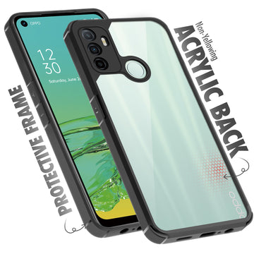 Silicone Frame Transparent Hard Back Cover for Oppo A33 2020