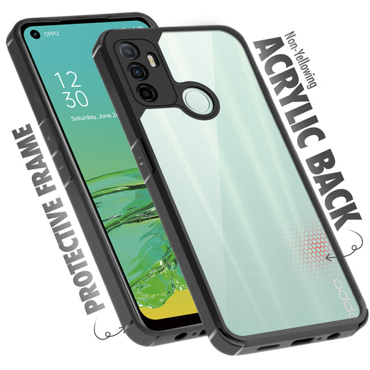 Silicone Frame Transparent Hard Back Cover for Oppo A33 2020