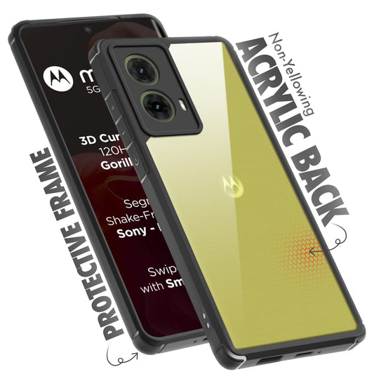 Silicone Border Transparent Back Cover for Motorola G85