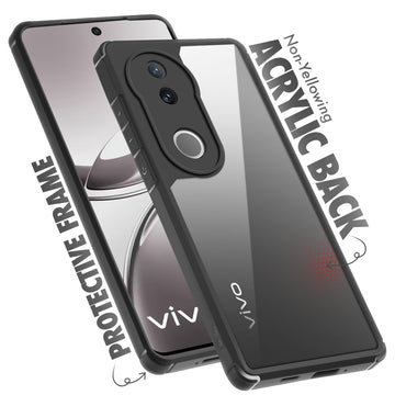 Silicone Border Transparent Back Cover for Vivo V50 5G