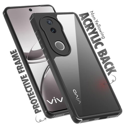 Silicone Border Transparent Back Cover for Vivo V50 5G