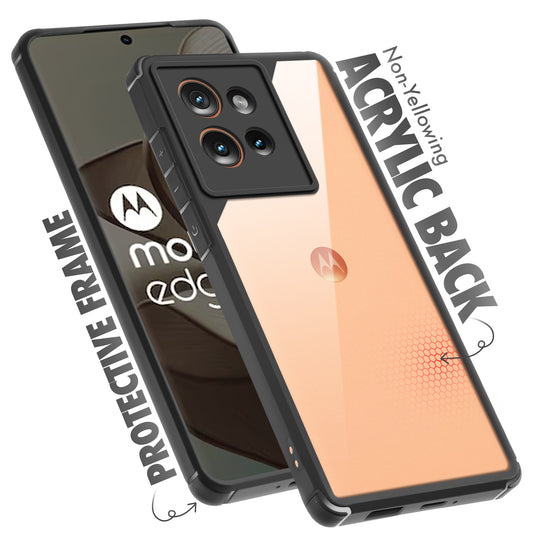 Silicone Border Transparent Back Cover for Motorola Moto Edge 50 5G