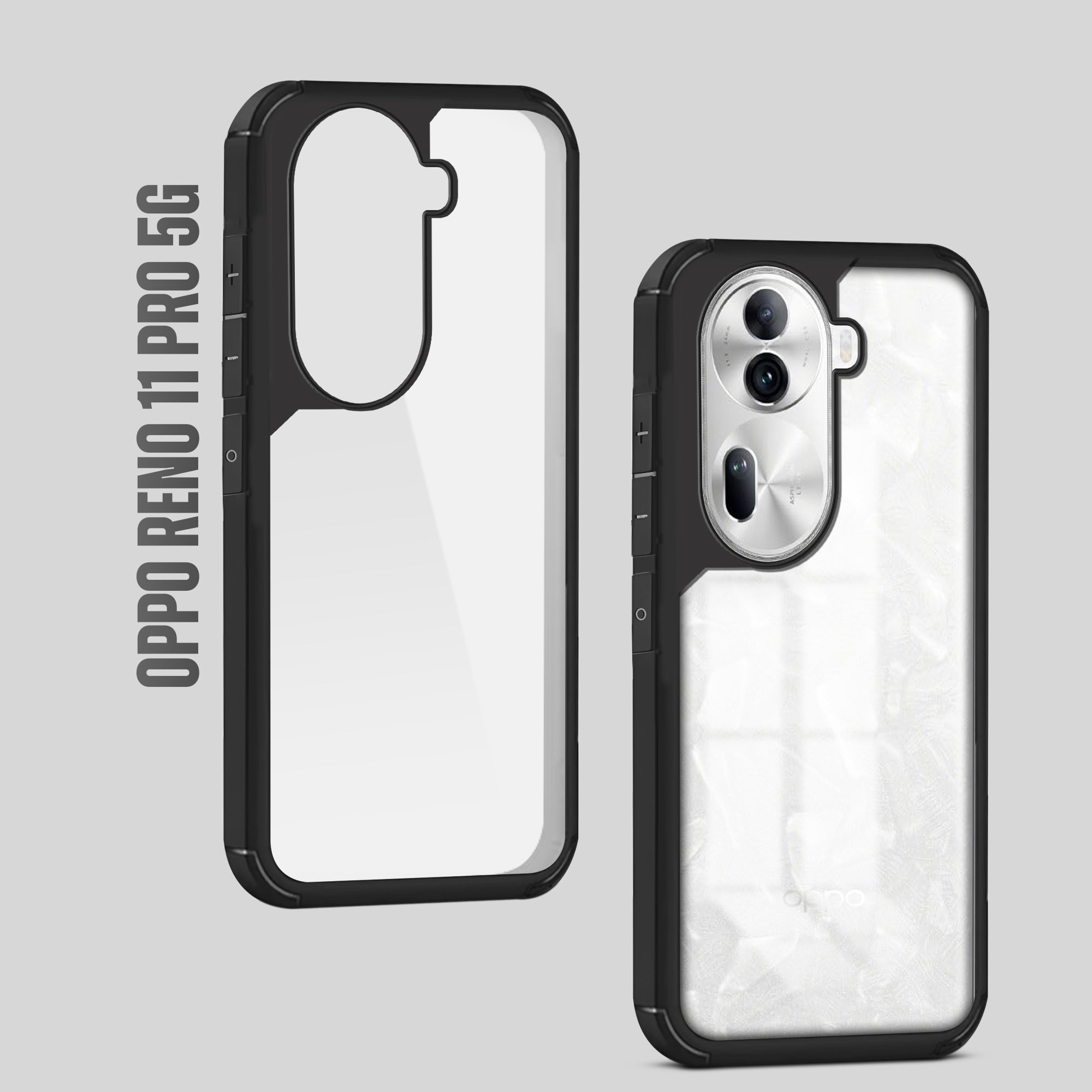 Silicone Border Transparent Back Cover for Oppo Reno 11 Pro 5G