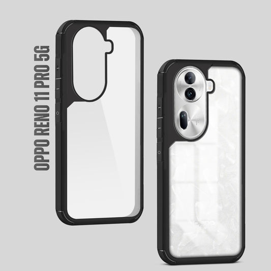 Silicone Border Transparent Back Cover for Oppo Reno 11 Pro 5G