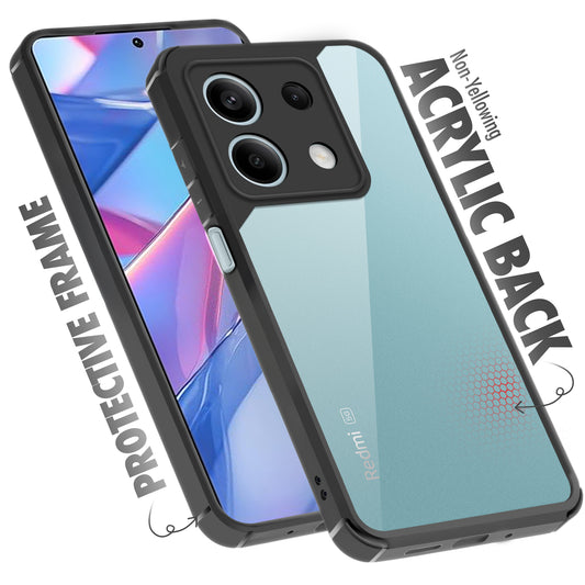 Silicone Frame Transparent Hard Back Cover for Redmi Note 13 5G