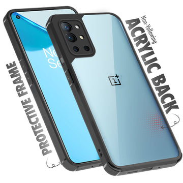 Silicone Frame Transparent Hard Back Cover for Oneplus 9R