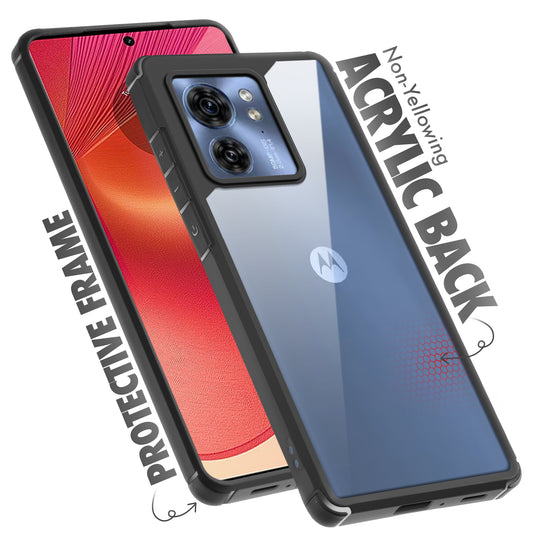Silicone Frame Transparent Hard Back Cover for Motorola Edge 40 5G