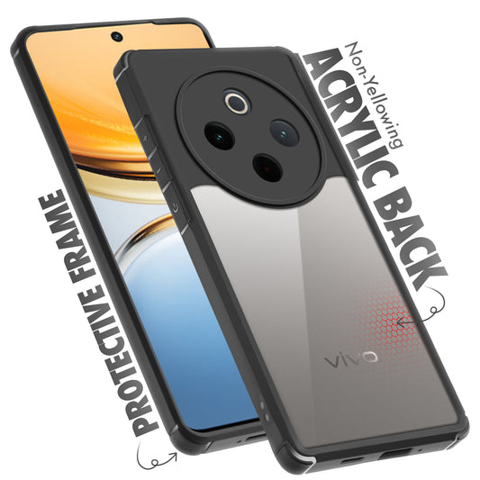 Silicone Border Transparent Back Cover for Vivo Y300 Pro 5G