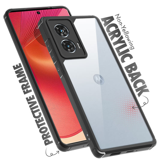 Silicone Border Transparent Back Cover for Motorola Edge 50 Fusion