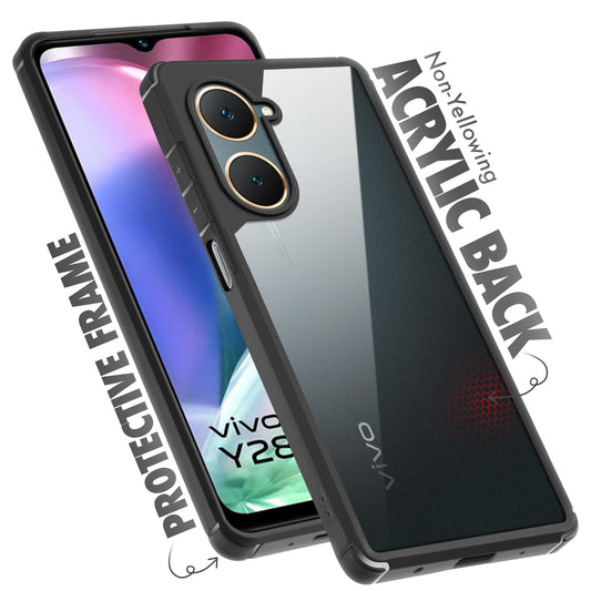 Silicone Border Transparent Back Cover for Vivo Y28s 5G