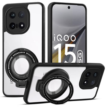 Soft Frame Clear Case Ring Holder Kickstand For iQOO 15 5G