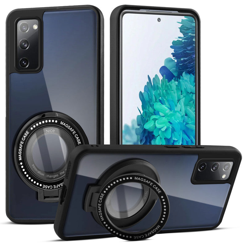 Soft Frame Clear Case Ring Holder Kickstand For Samsung S20 FE 5G