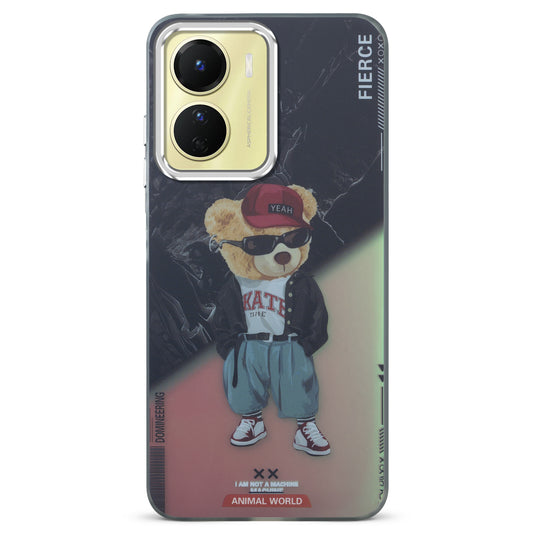 Night Glow & Shiny Hard Phone Cover with Silver Camera Ring For Vivo Y16