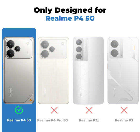 Crystal Clear Anti-Yellow Transparent Back Cover Case With Camera Ring Protection for Realme P4 5G